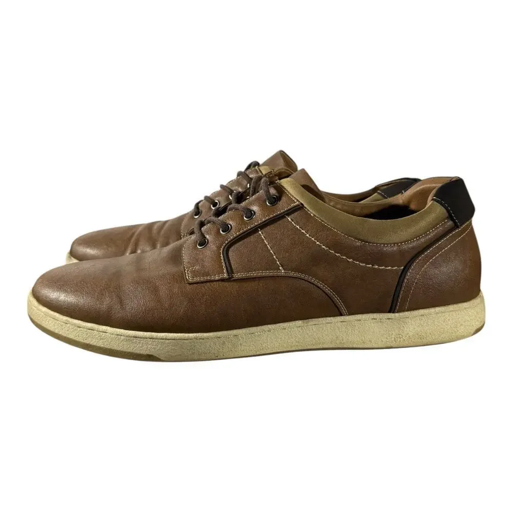 Hawker Rye Shoes Men’s 13 Larelissi Contrast Stitch Sneakers Brown Leather Lace
